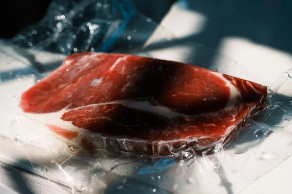 Vacuum sealed food product with the air removed